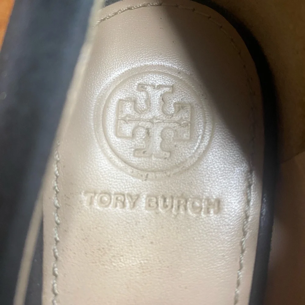 Tory Burch Black Suede Wedge Flats / Pumps - Size 9